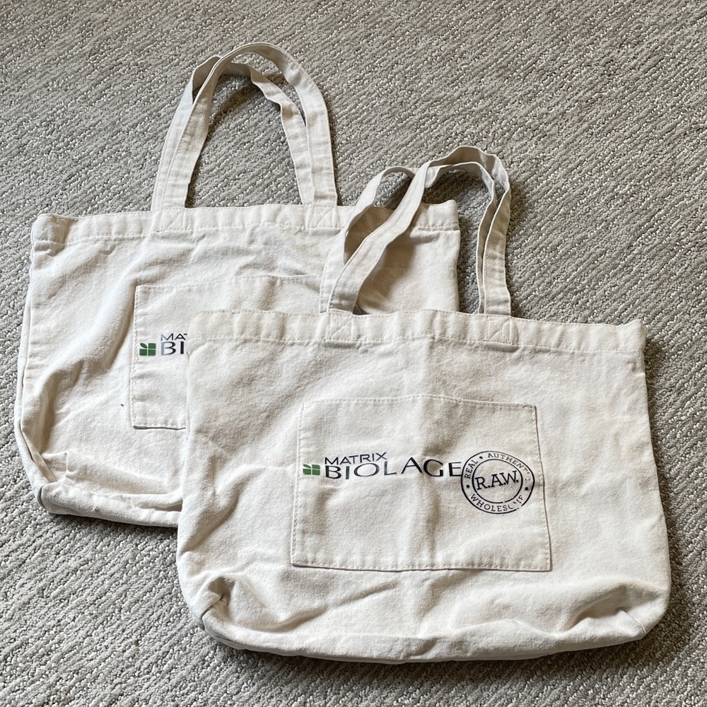Matrix Biolage canvas tote bags - pack of 2